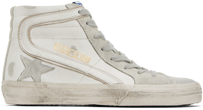 

Бело-серые классические высокие кеды Slide Golden Goose