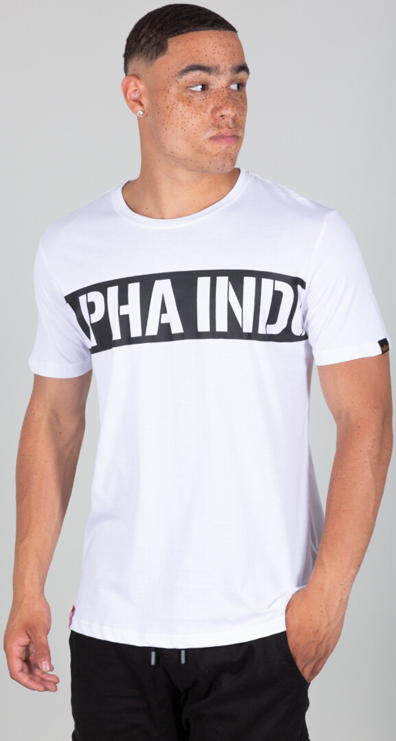 

Футболка Alpha Industries Printed Stripe, белая