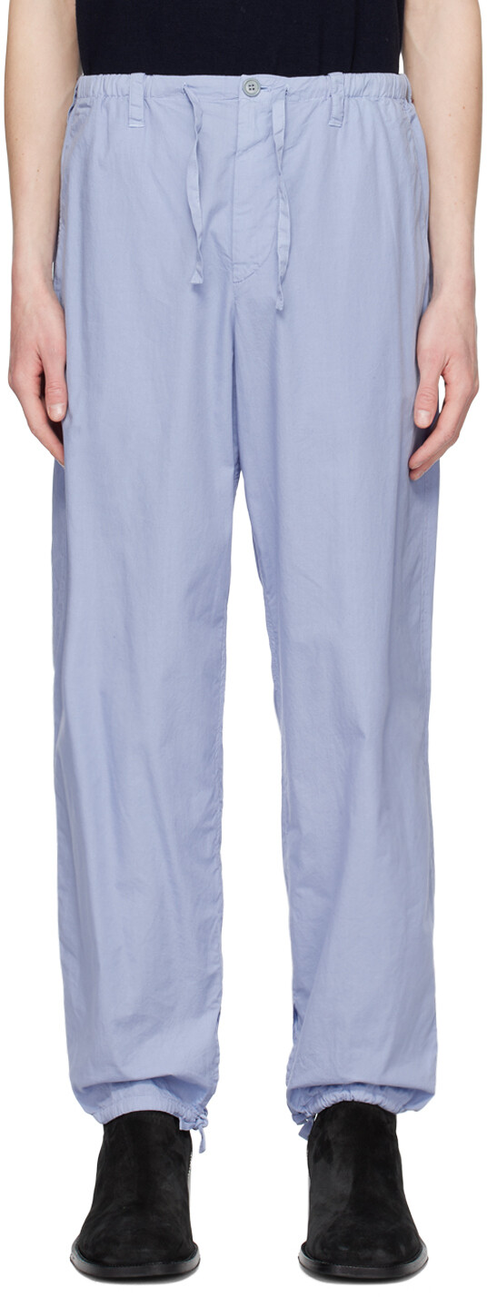 

Синие брюки с кулиской Dries Van Noten, Синий