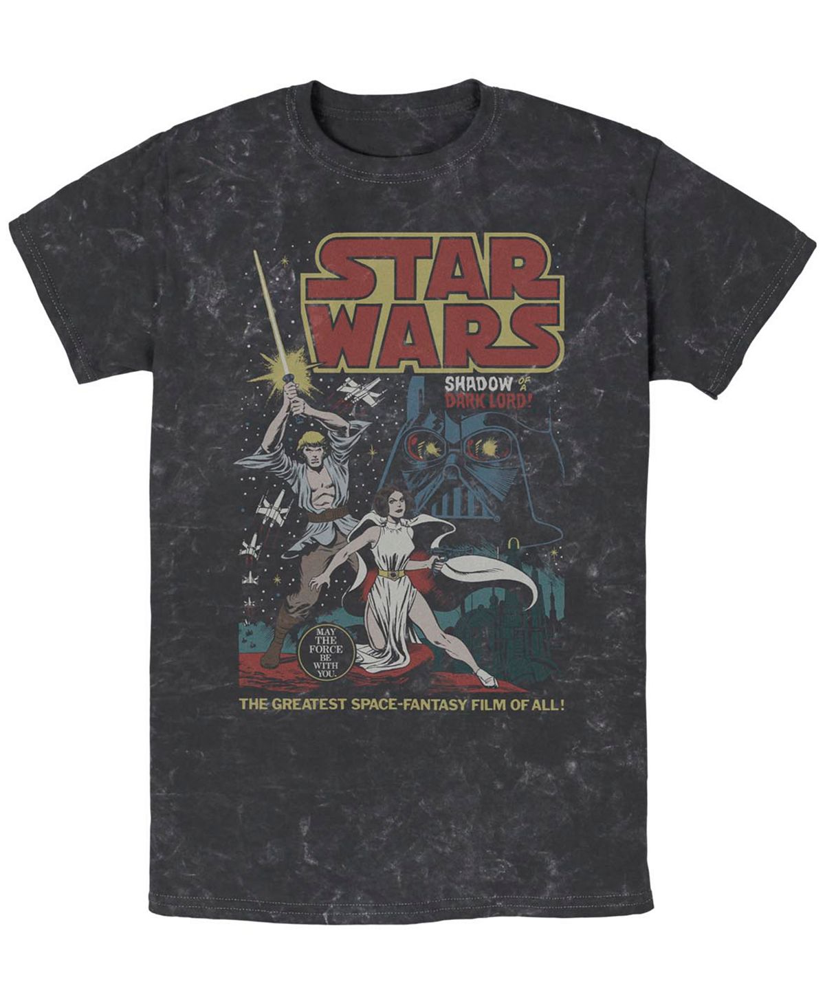 Мужская футболка star wars great space fantasy с коротким рукавом mineral wash с коротким рукавом Fifth Sun, черный