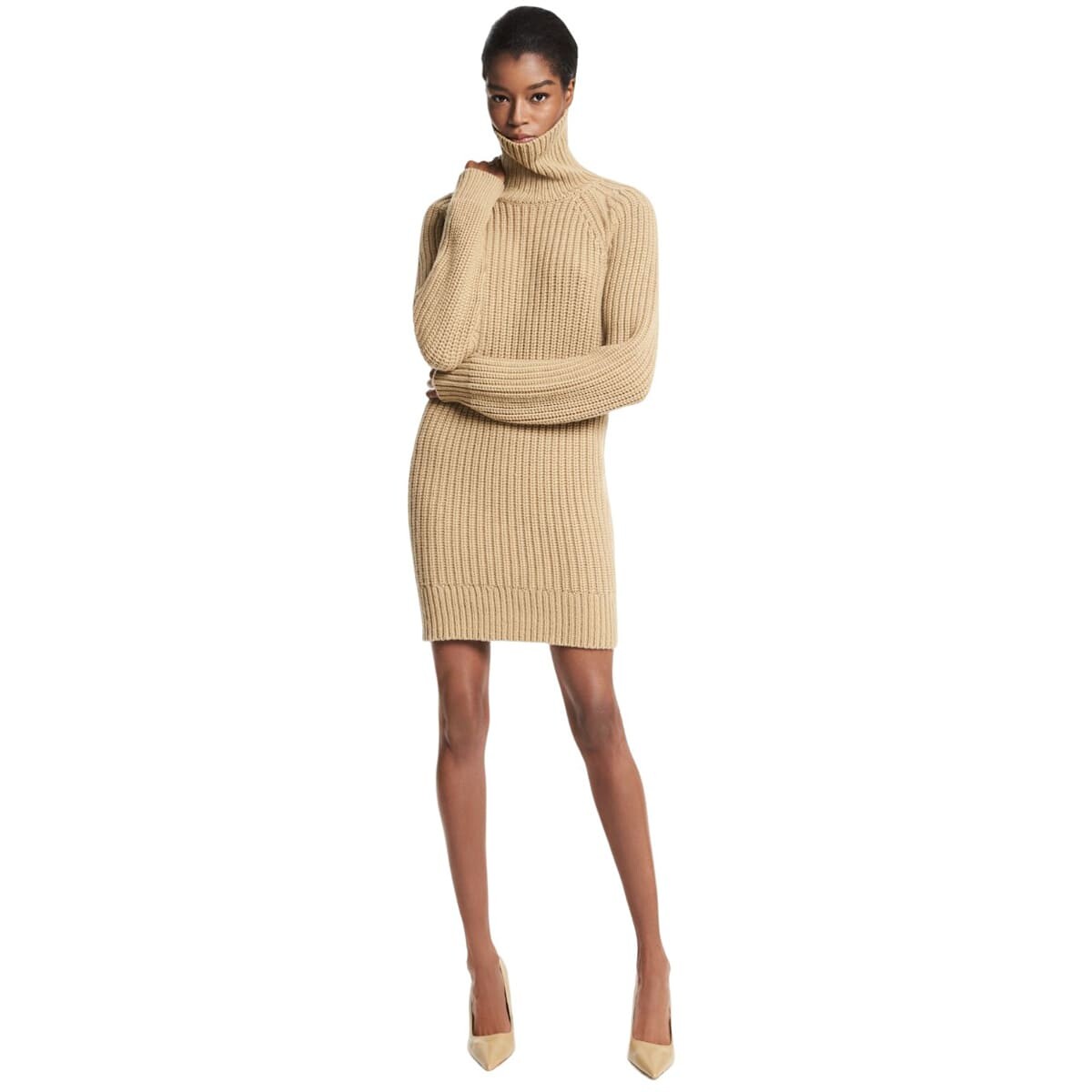 

Платье Michael Kors Shaker Knit Cashmere Turtleneck, светло-коричневый