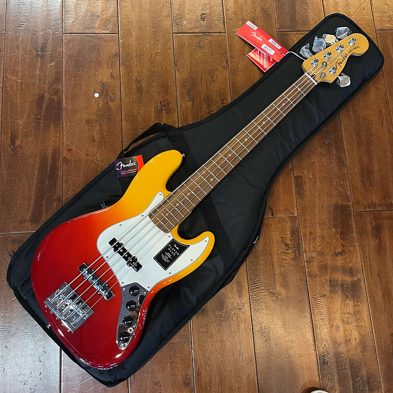 цена Fender Player Plus Jazz Bass V PF Tequila Sunrise 10lbs, 11.9oz S#MX21164355