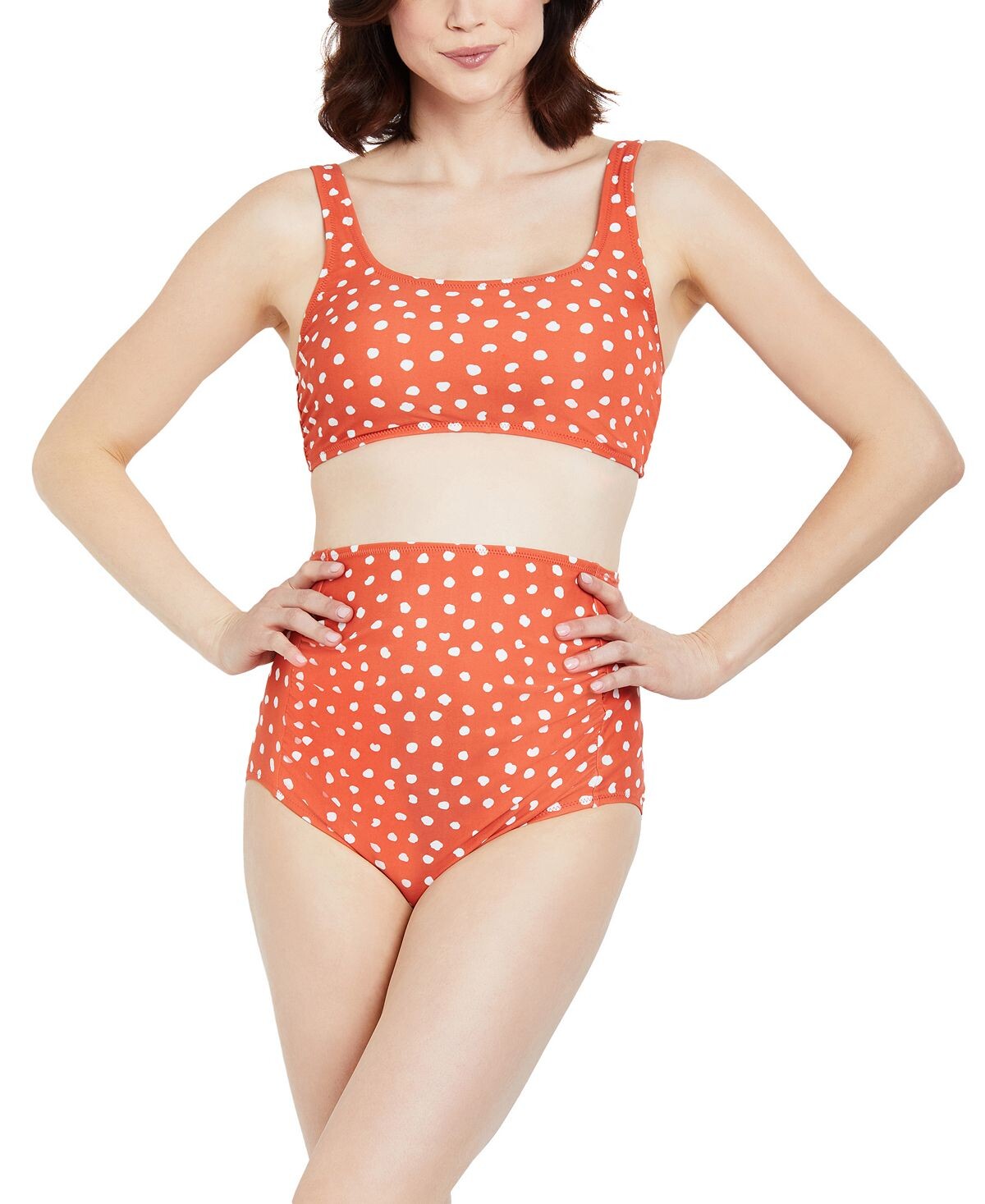 

Купальник для беременных beach bump с высокой талией 2-шт. Motherhood Maternity, мульти, Оранжевый