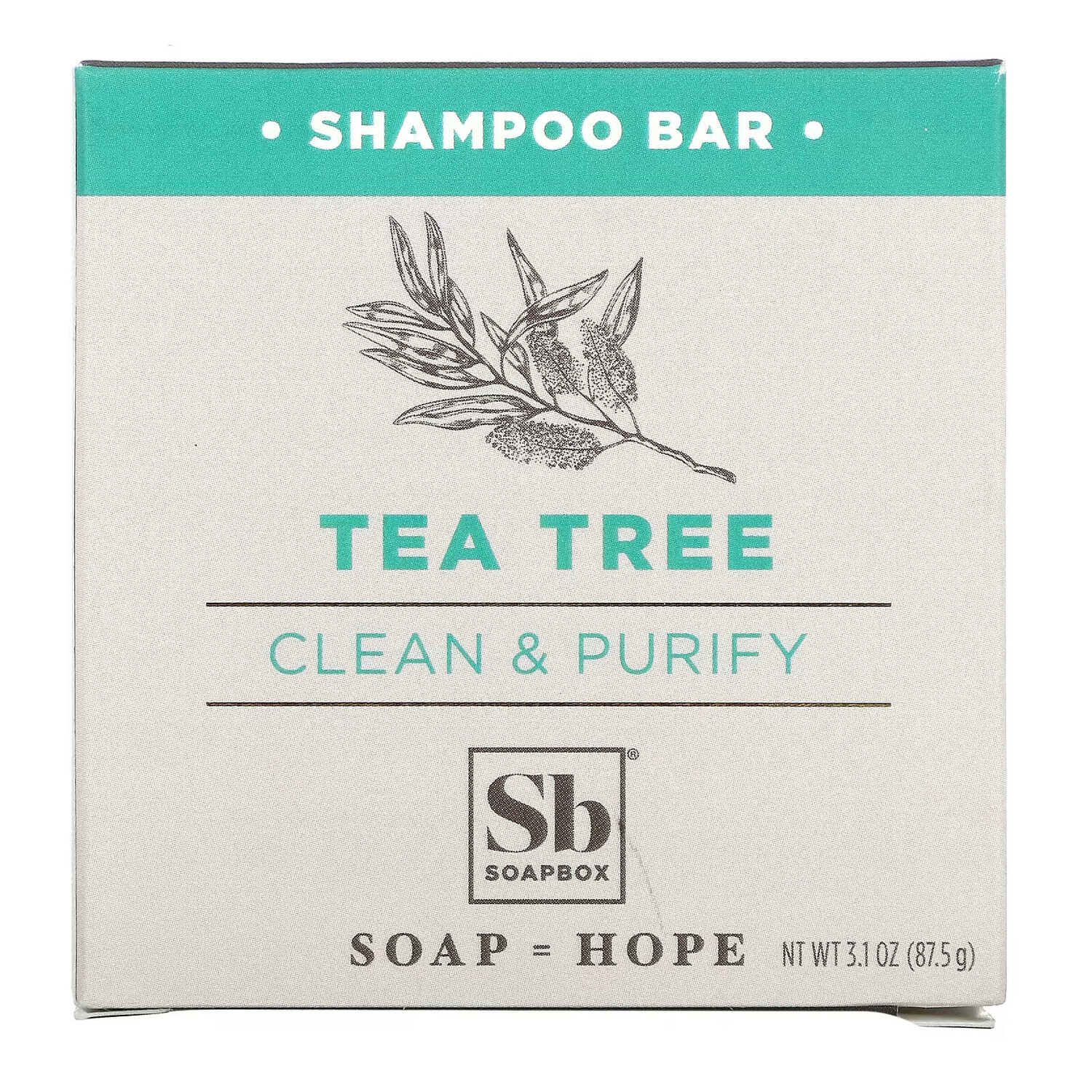 

Soapbox, Шампунь с кокосовым маслом и маслом ши, Clean & Purify, 87,5 г