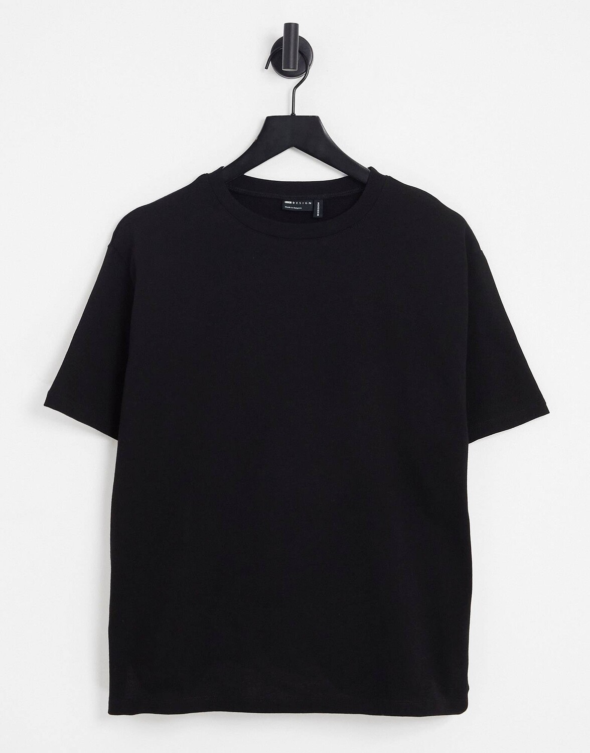 

Черная длинная футболка оверсайз ASOS DESIGN