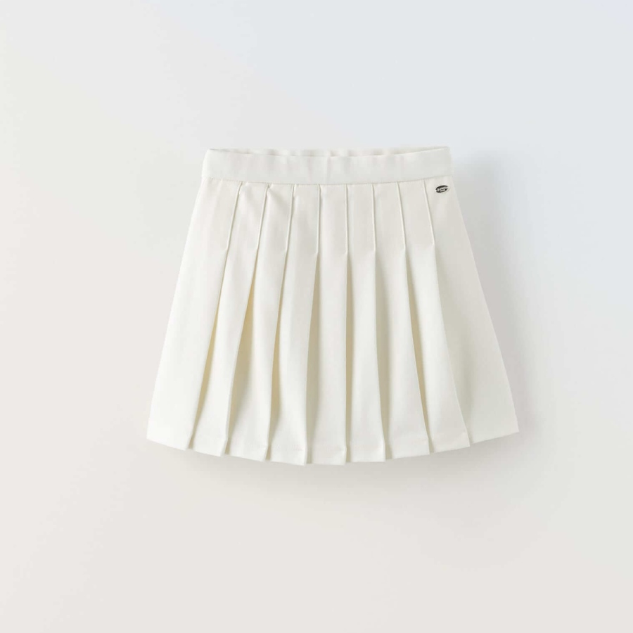 Юбка Zara Box Pleat, светло-кремовый юбка шорты zara box pleat серый