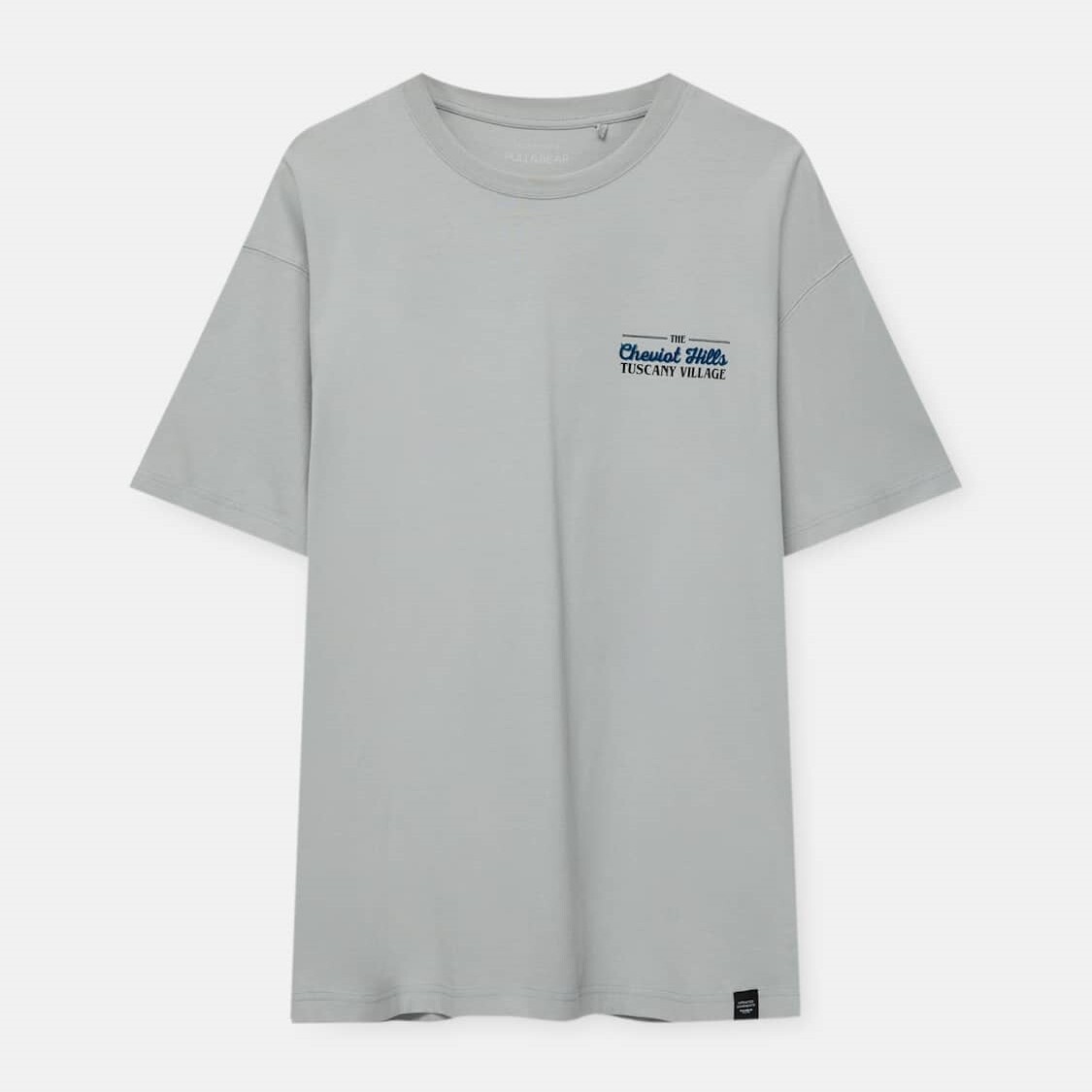 

Футболка Pull&Bear Short Sleeve With Print, светло-серый