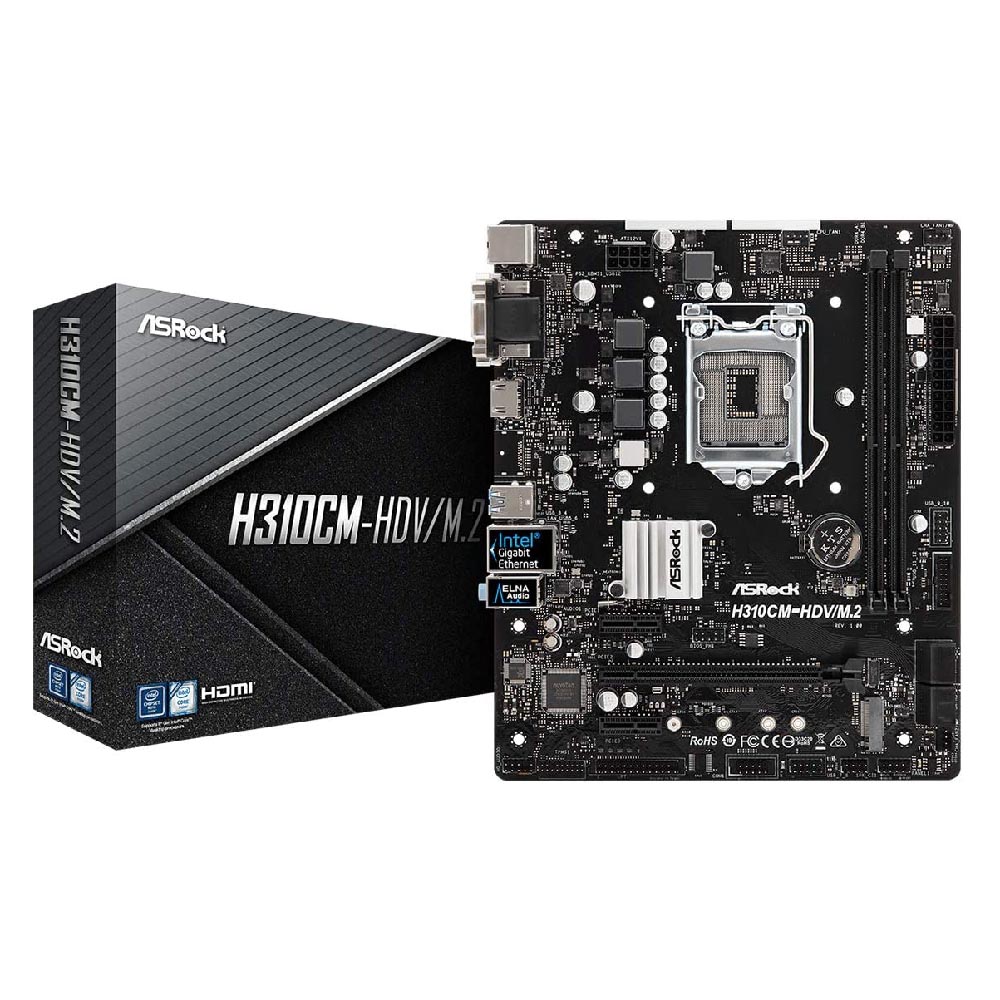 Материнская плата ASRock H310CM-HDV/M.2, LGA 1151-v2 – купить из-за границы  через сервис «CDEK.Shopping»