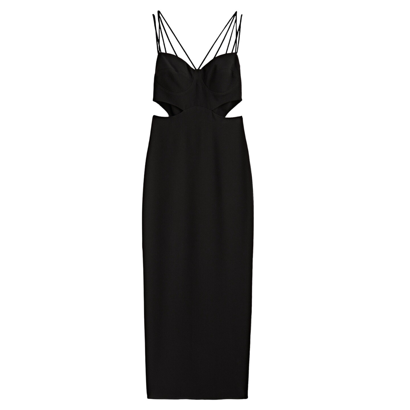 

Платье Massimo Dutti Studio Cut-out With Crossed Straps, черный