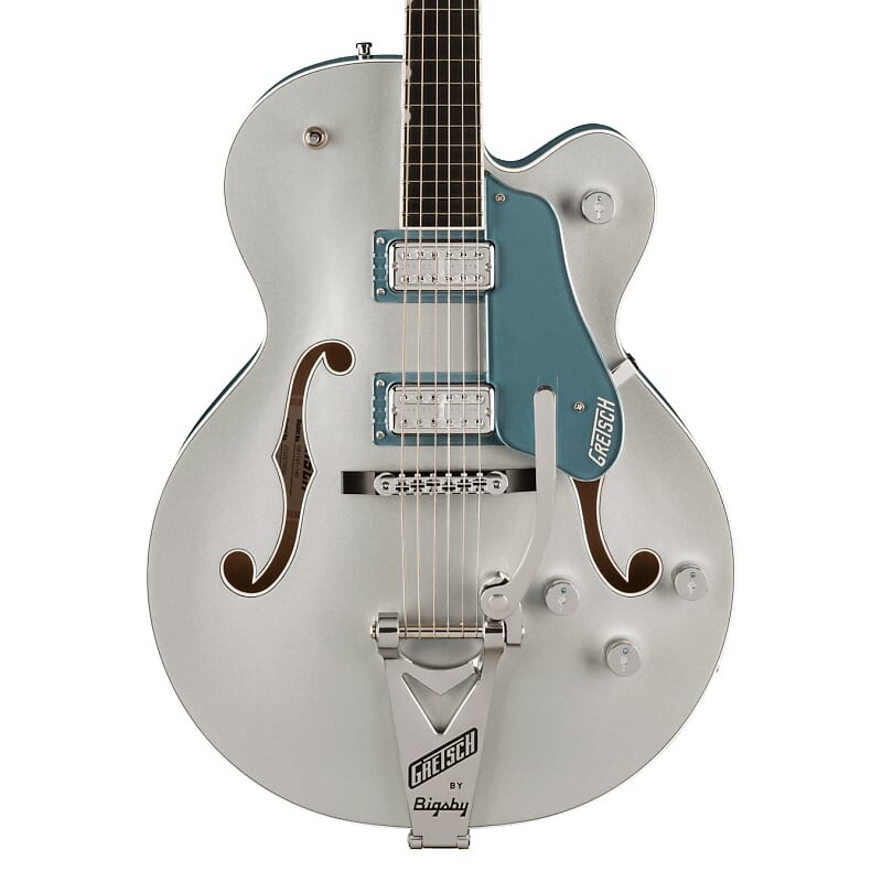 

Gretsch G6118T-140, ограниченная серия, 140 лет с двойной платиной – двухцветная чистая платина/каменная платина G6118T-140 Limited Edition 140th Double Platinum Anniversary - Pure Platinum/Stone Platinum