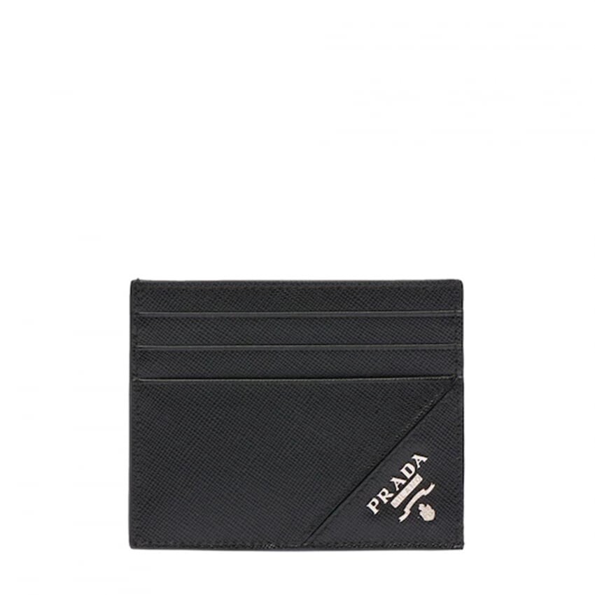 

Картхолдер PRADA Leather card holder, черный