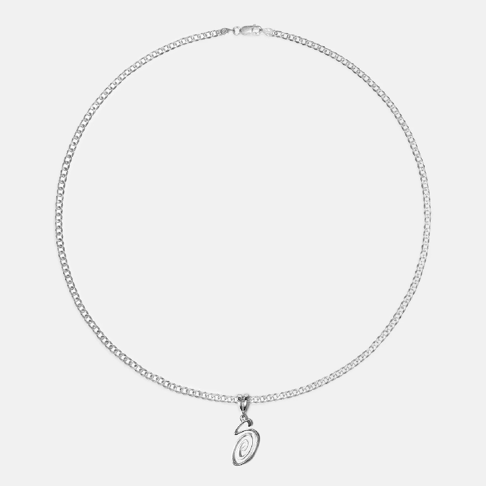 Цепочка Stussy Swirly S Chain, серебро женский браслет цепочка из серебра 925 пробы с подвеской в виде квадратного круглого сердца