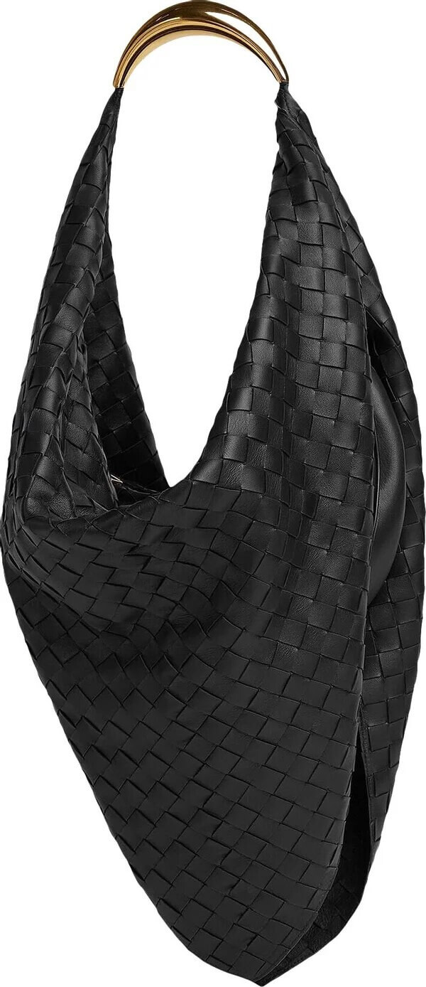 

Сумка Bottega Veneta Foulard с металлической ручкой сверху, черный