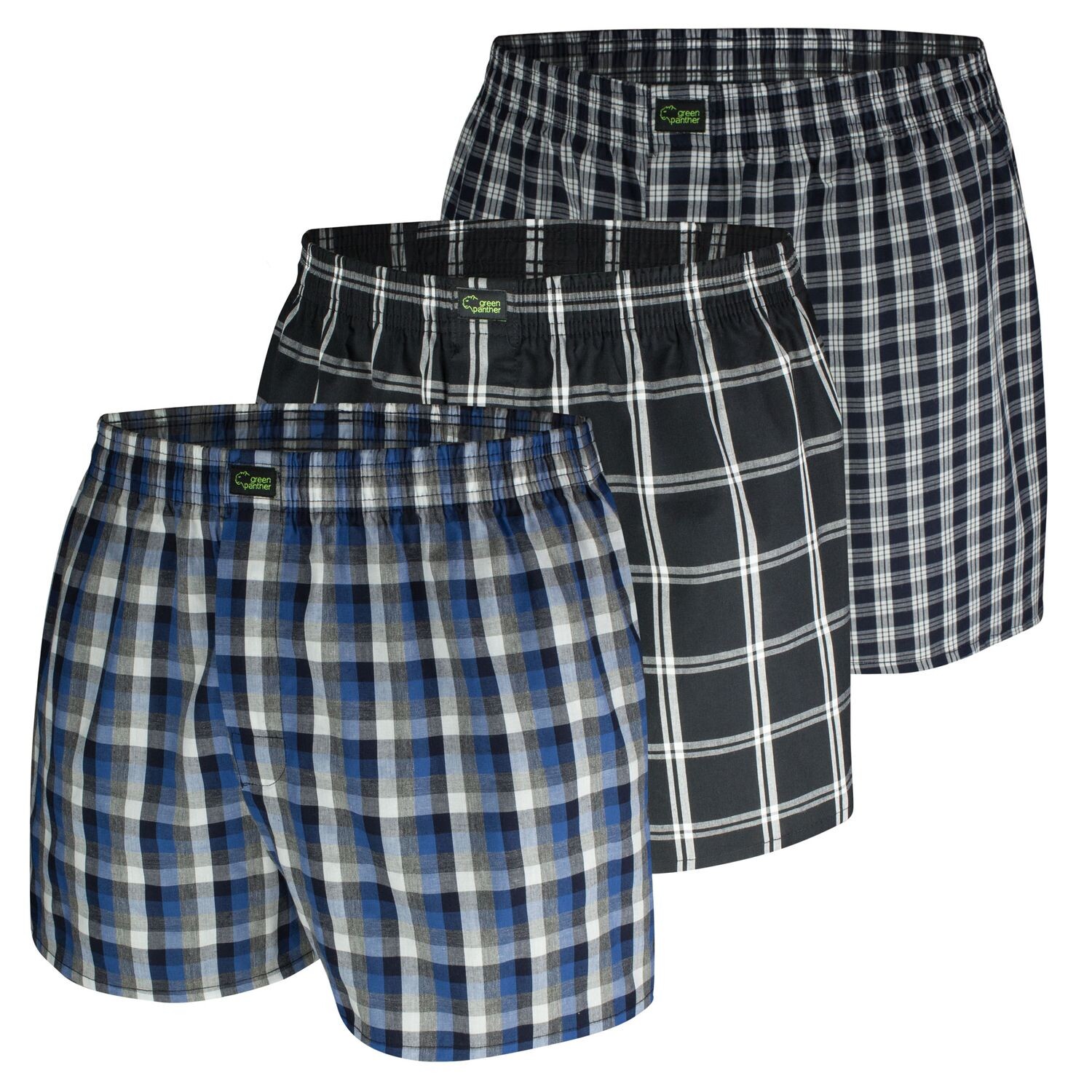 

Боксеры green panther Webboxershorts 3 шт, цвет Schwarz / Blau