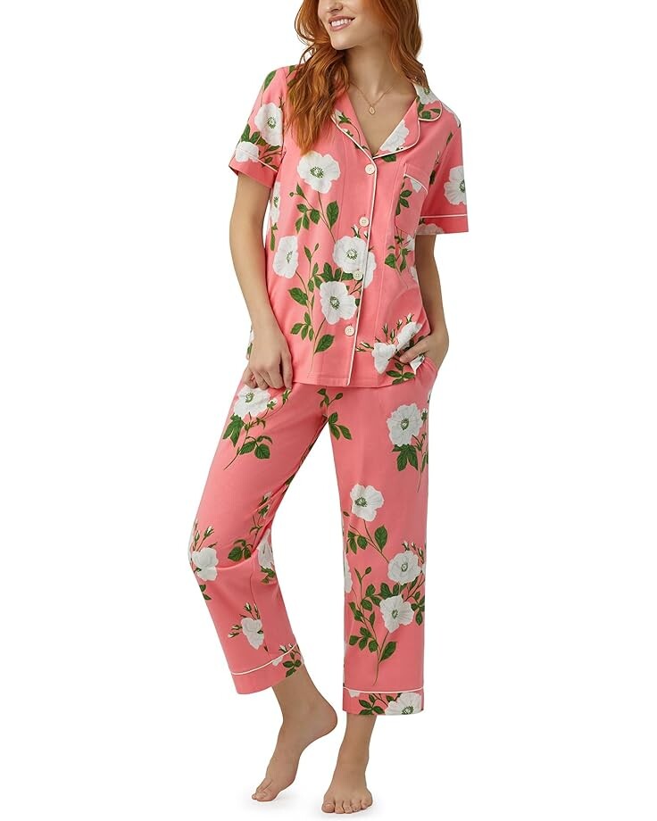 

Пижама Bedhead PJs Short Sleeve Cropped, цвет White Poppy