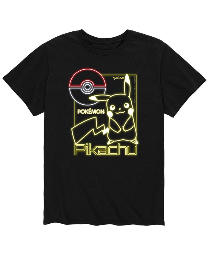 Мужская футболка Pokemon Neon Pikachu AIRWAVES, черный
