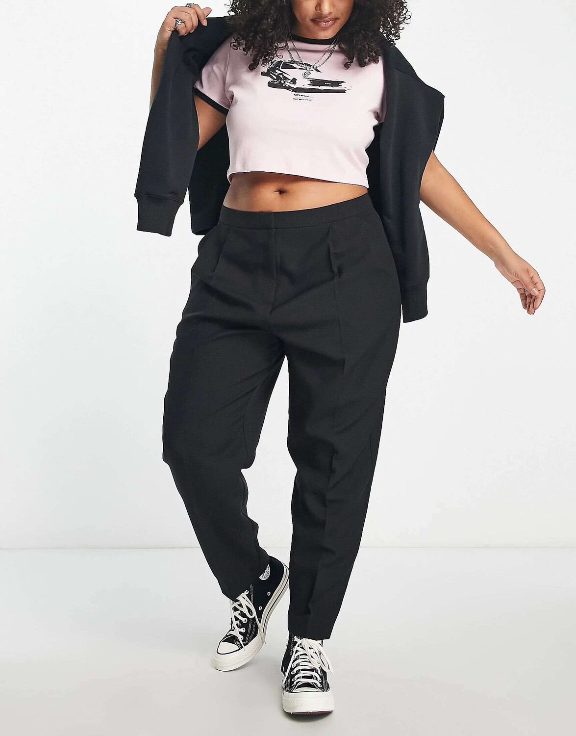 

Черные зауженные брюки ASOS Curve, Черный