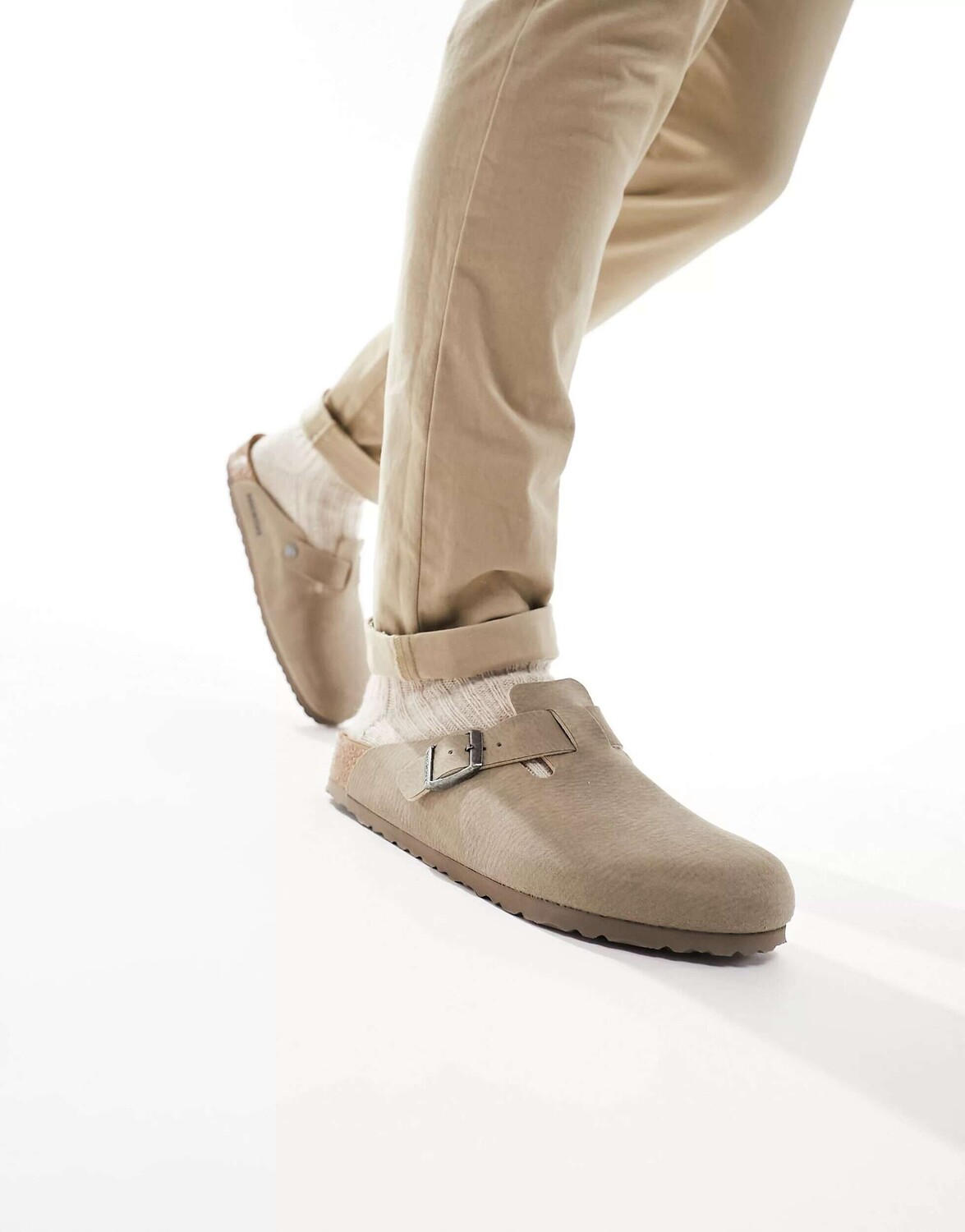

Серые сабо Birkenstock Vegan Boston