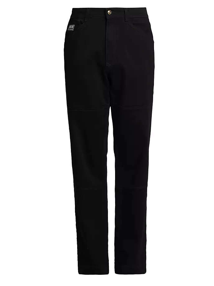 

Хлопковые брюки с пятью карманами Versace Jeans Couture, черный