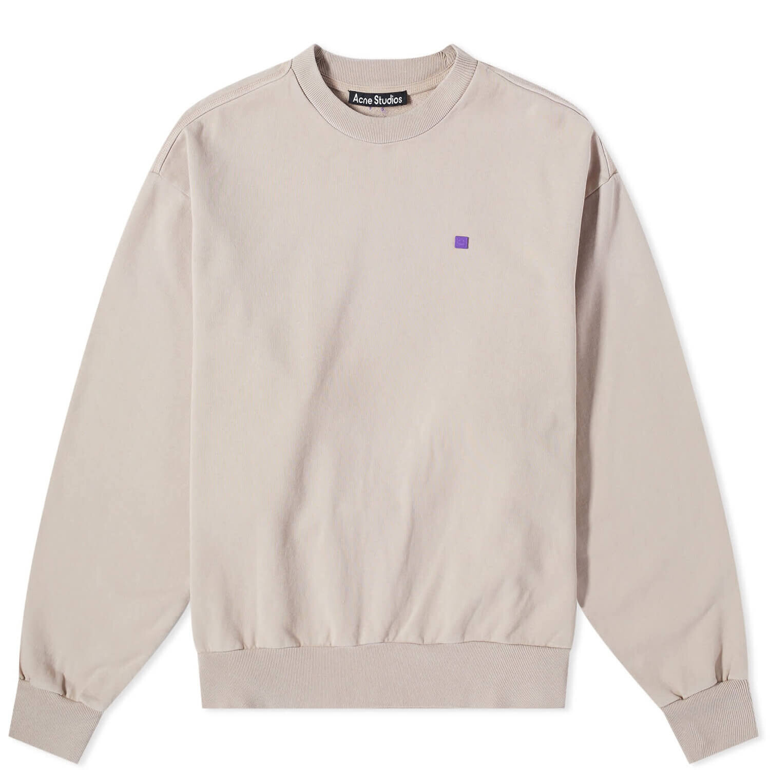 

Acne Studios Fiah Fade Face Crew Sweat, dusty beige, Серый