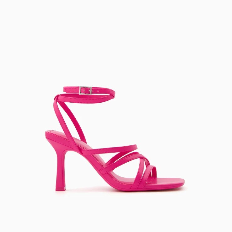 

Босоножки Bershka High-Heel Strappy With Ankle Strap, фуксия