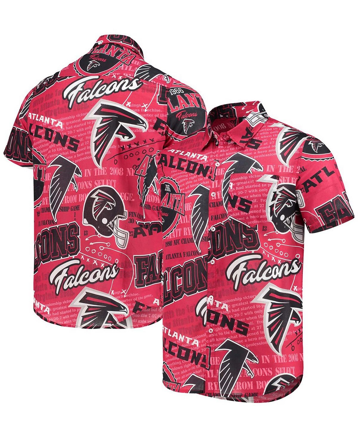 

Мужская красная тематическая рубашка atlanta falcons на пуговицах FOCO, красный