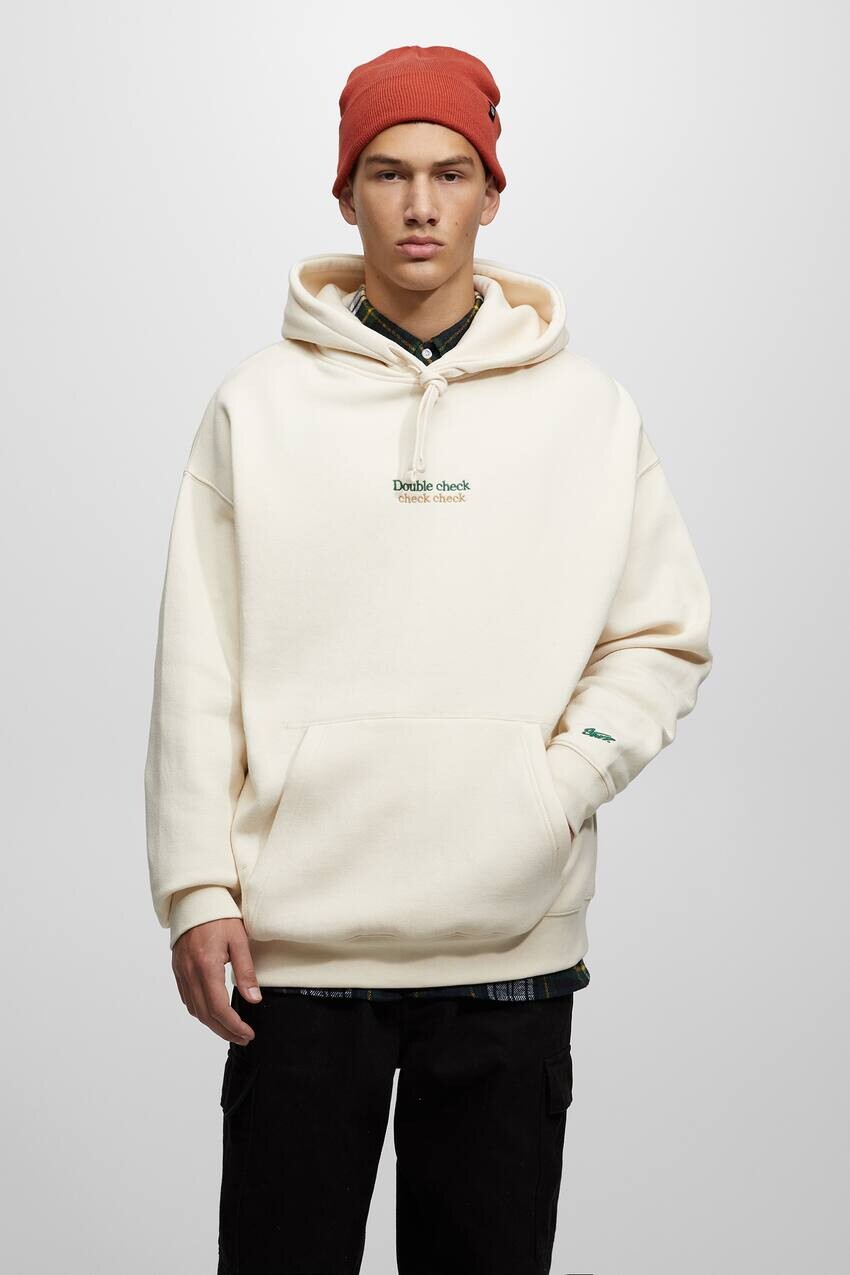 

Толстовка с вышитым лозунгом Pull&Bear, кремовый