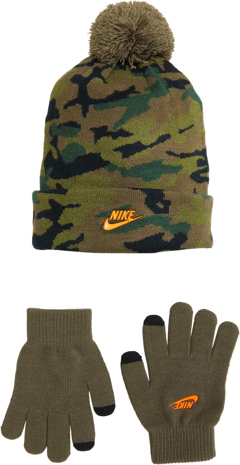 

Перчатки Nike Pom Beanie and Gloves Two-Piece Set, цвет Olive