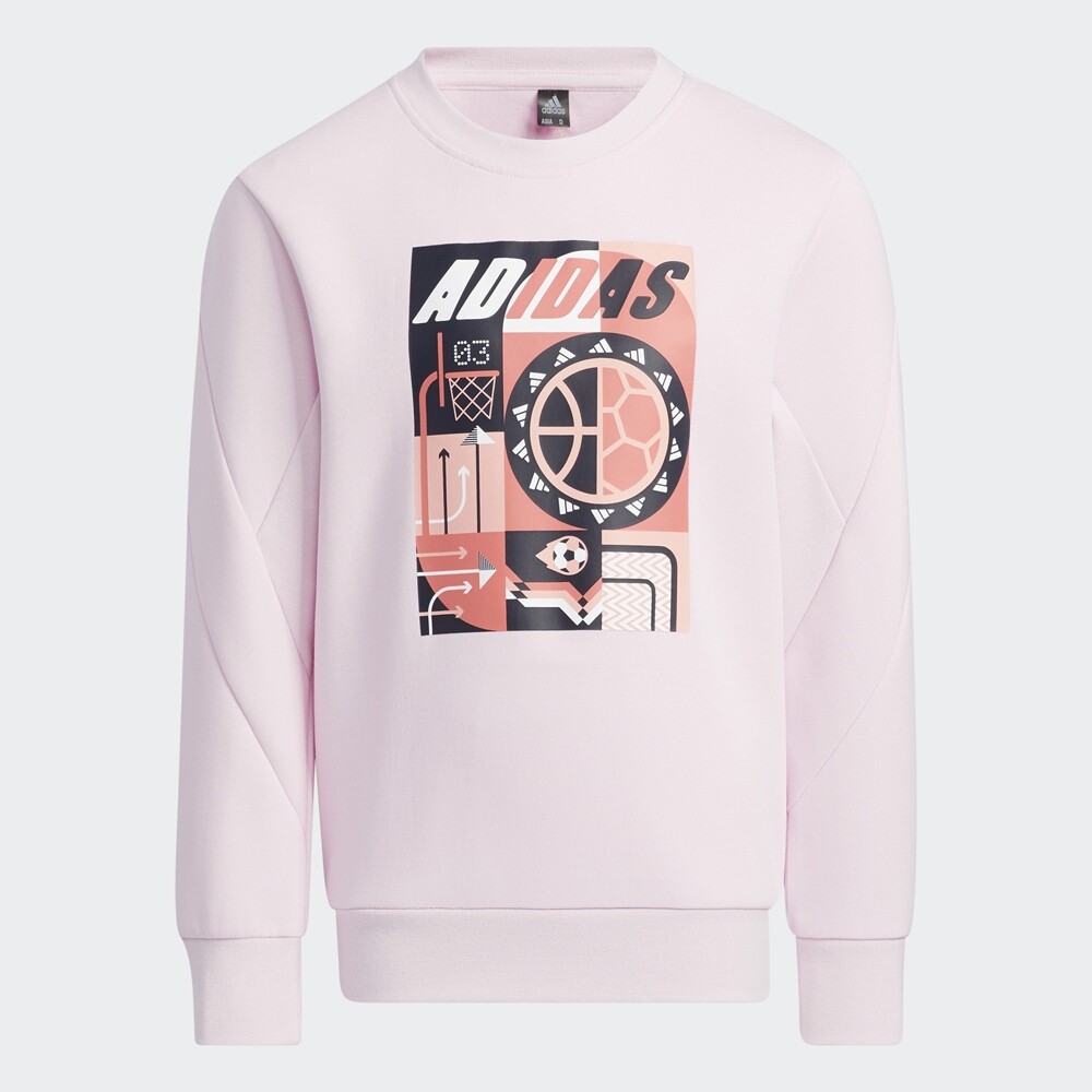 

Свитшот Adidas, розовый/принт