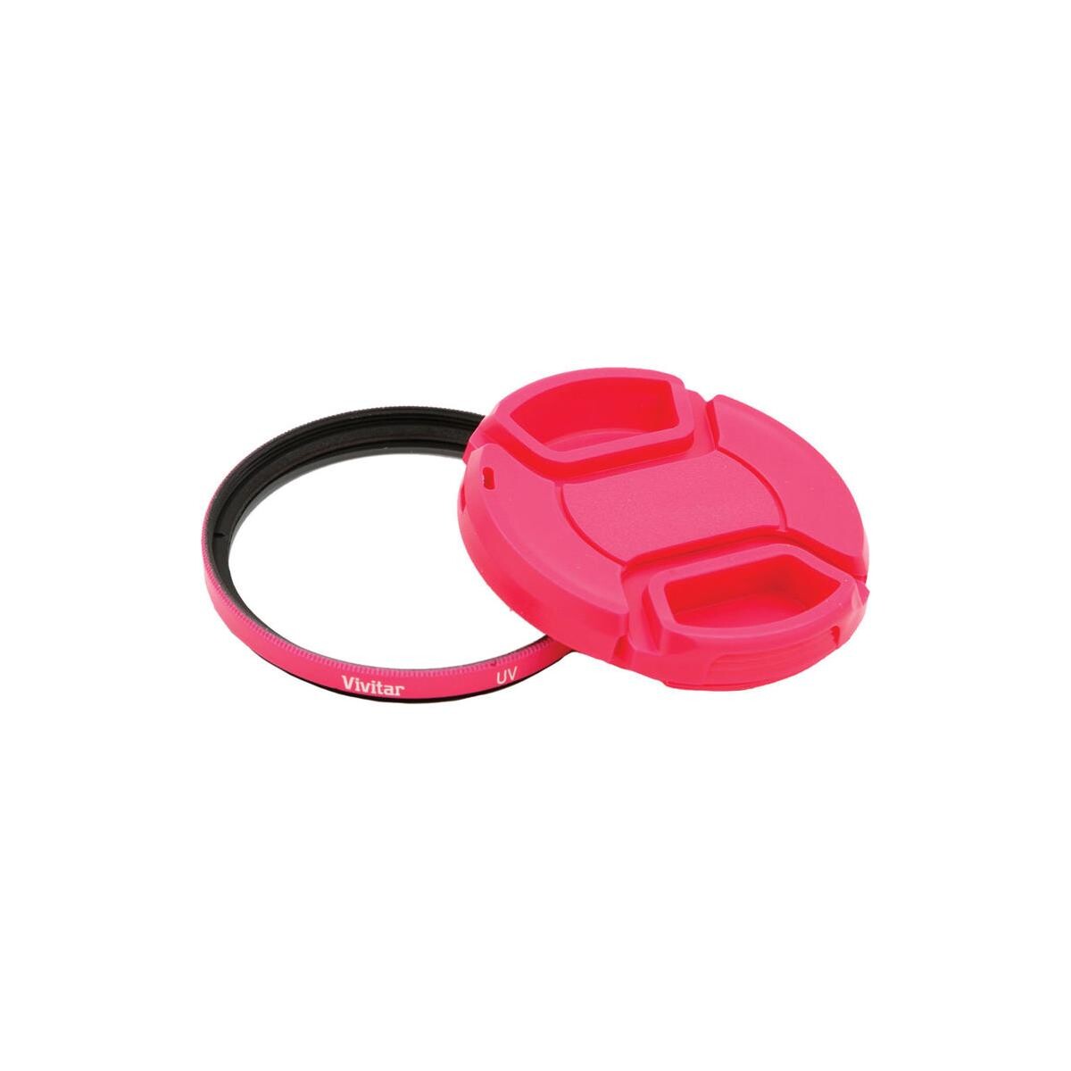 

Vivitar 49mm UV Filter and Snap-On Lens Cap, Pink