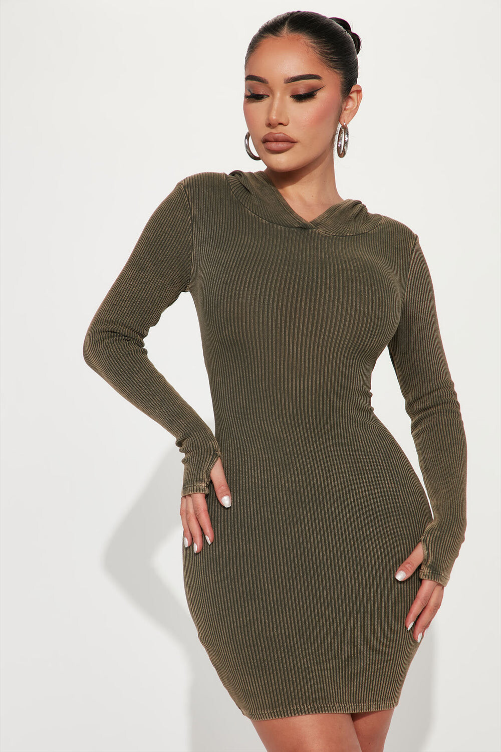 

Мини платье Fashion Nova D20439JC49, оливковый
