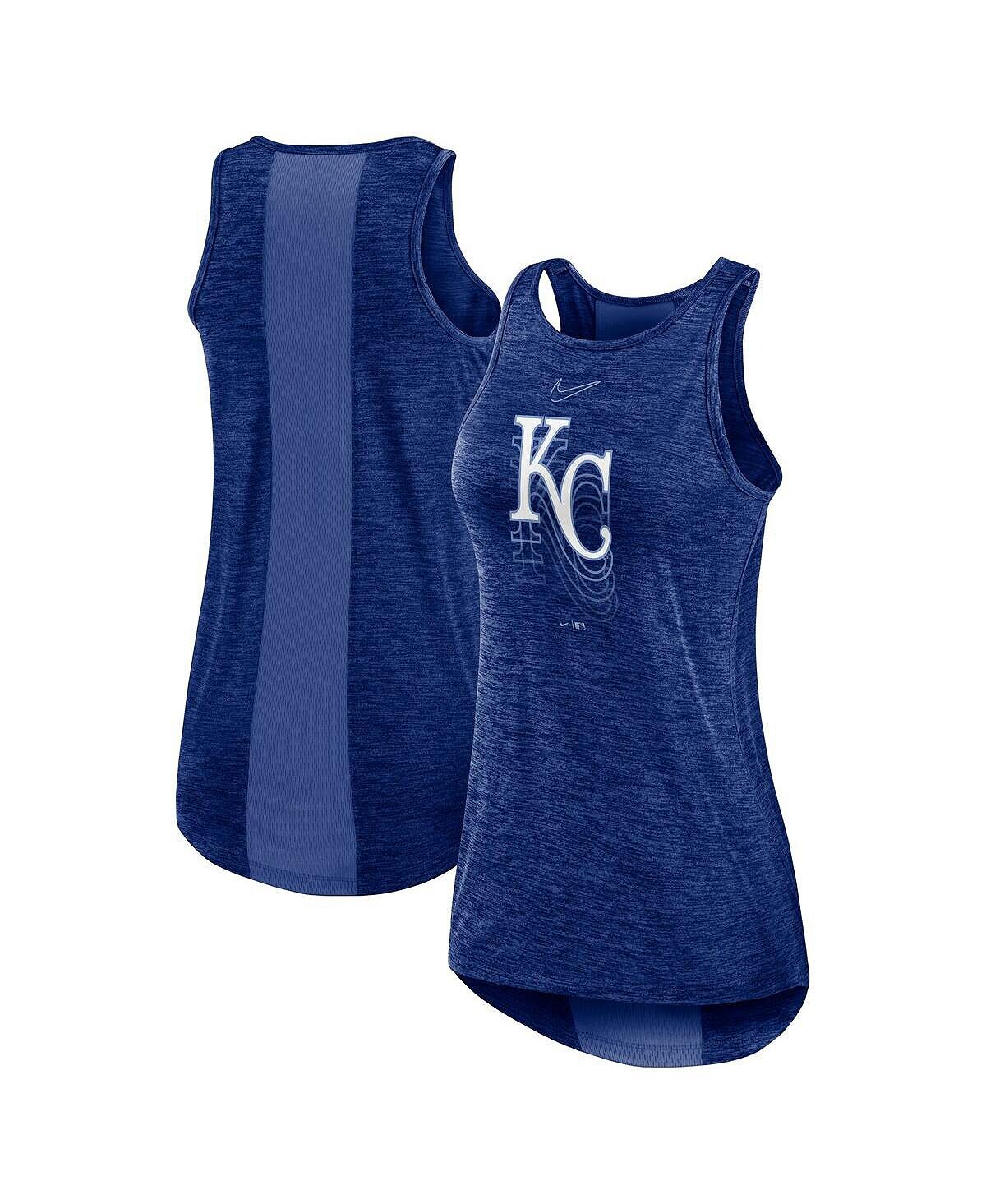 

Женская майка royal kansas city royals logo fade high neck performance tank top Nike, Синий
