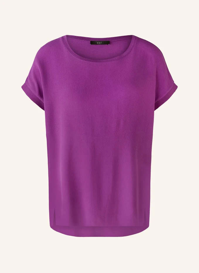 Блузка-рубашка из микса материалов Oui, фиолетовый