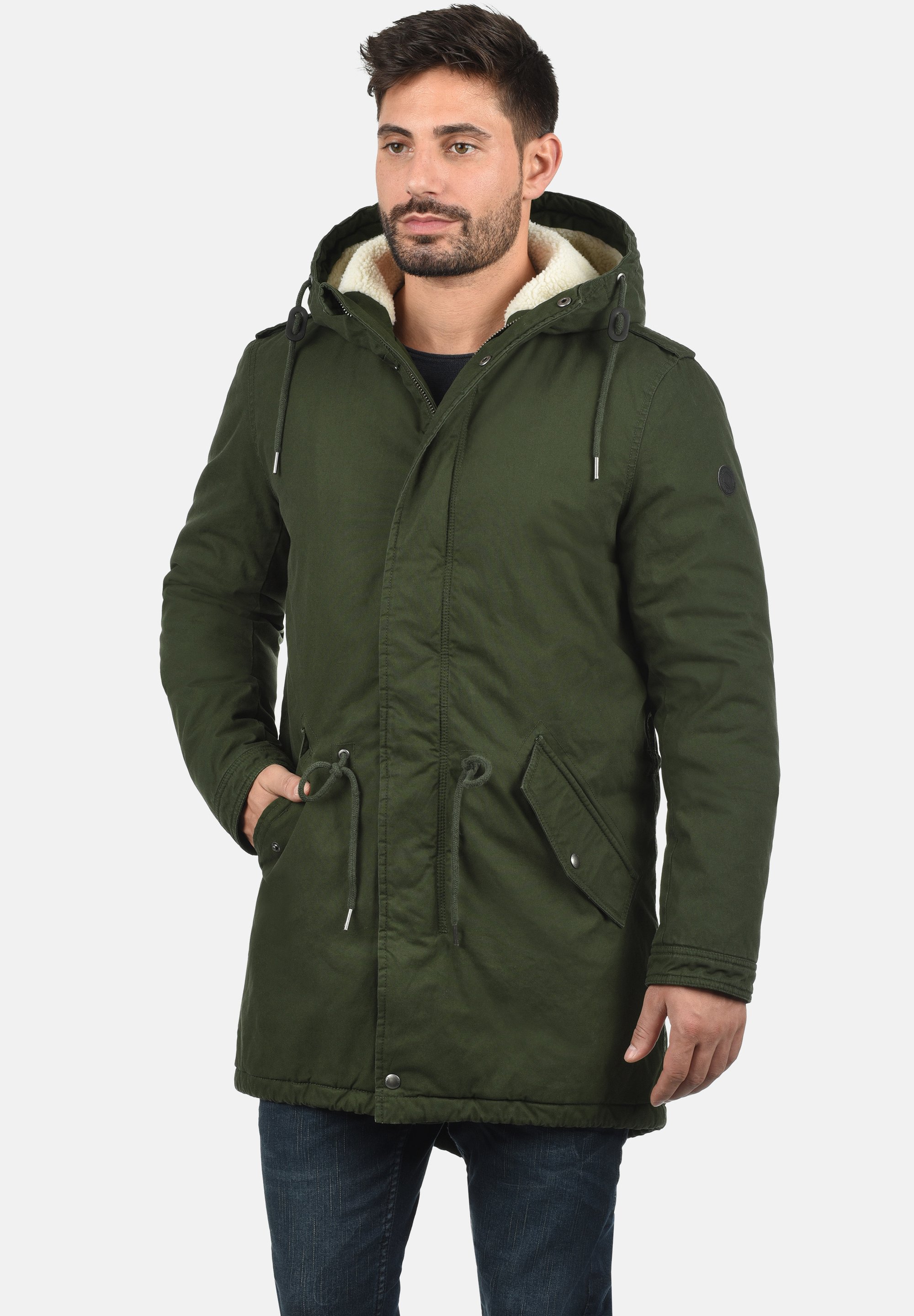 цена Пальто зимнее Solid, темно-зеленый