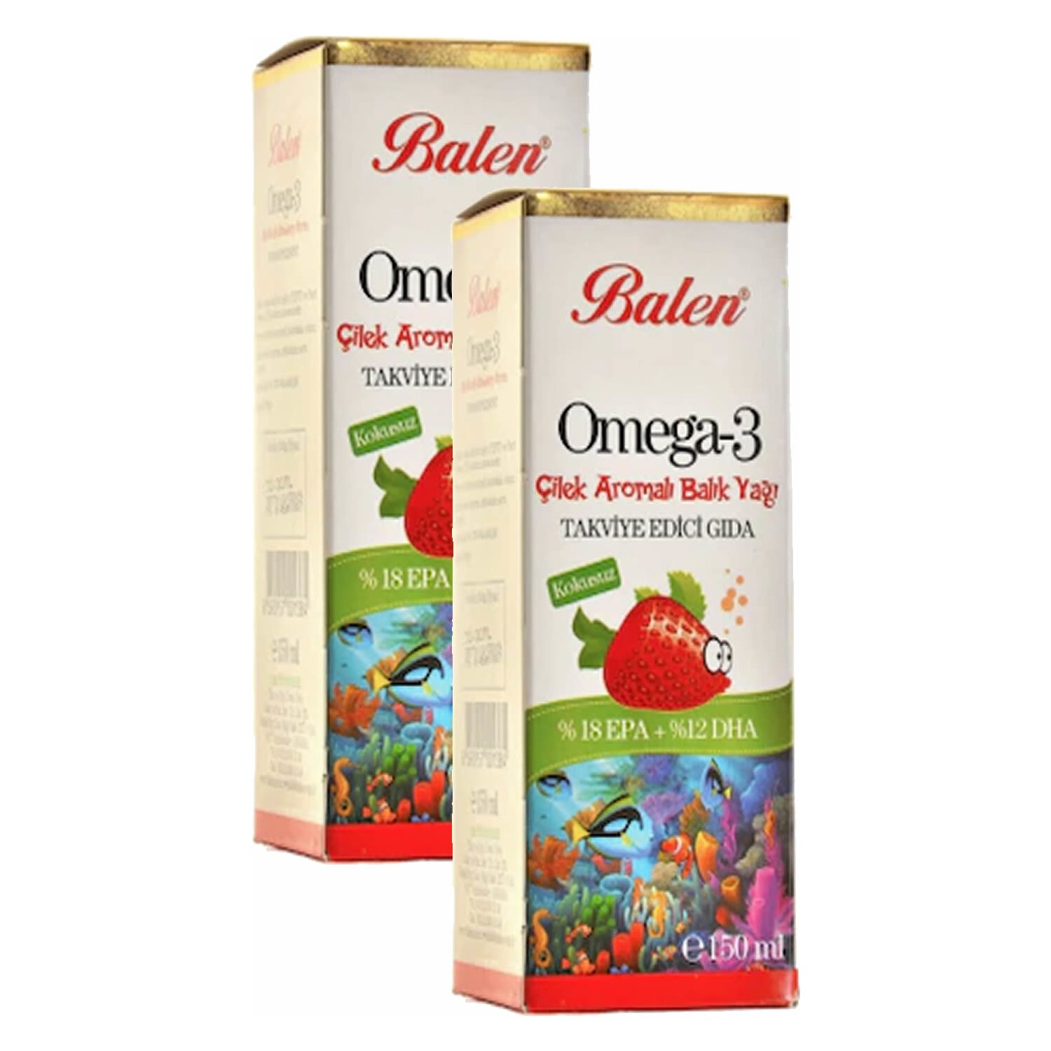 

Рыбий жир со вкусом клубники Balen Omega 3, 150 мл, 2 штуки