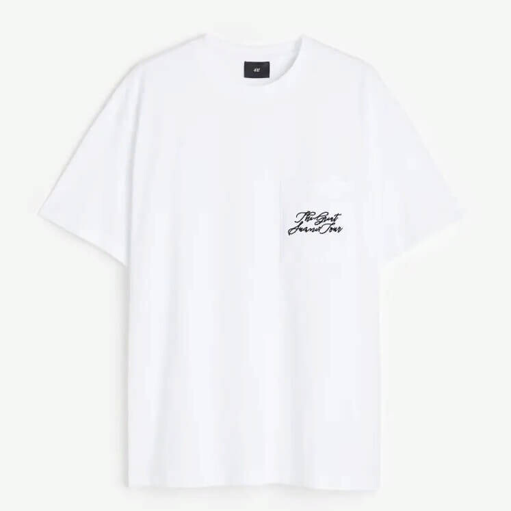 

Футболка с вышивкой H&M Relaxed Fit, белый