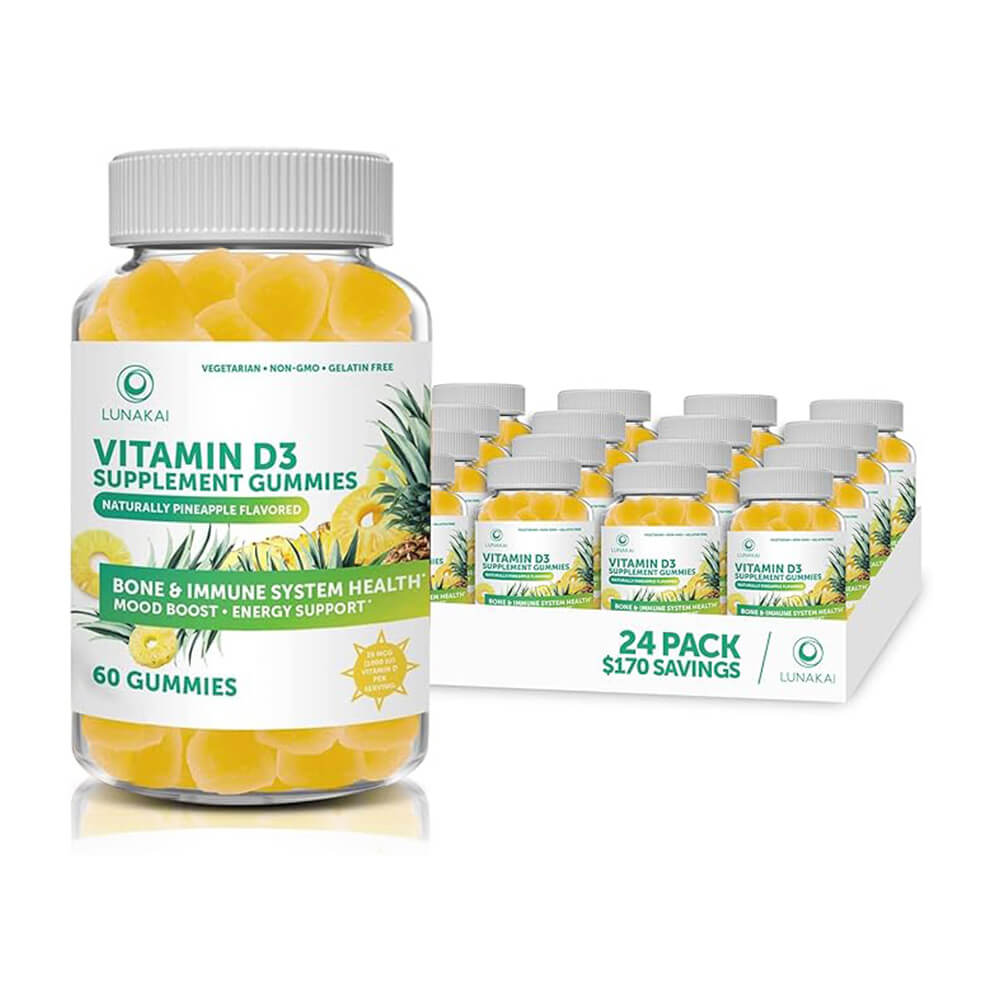 Витамины для детей и взрослых Vitamin D3 Gummies for Adults and Kids, (60 жевательных конфет, 24 баночки) витамины vitamin d3 gummies for adults and kids 60 жевательных конфет