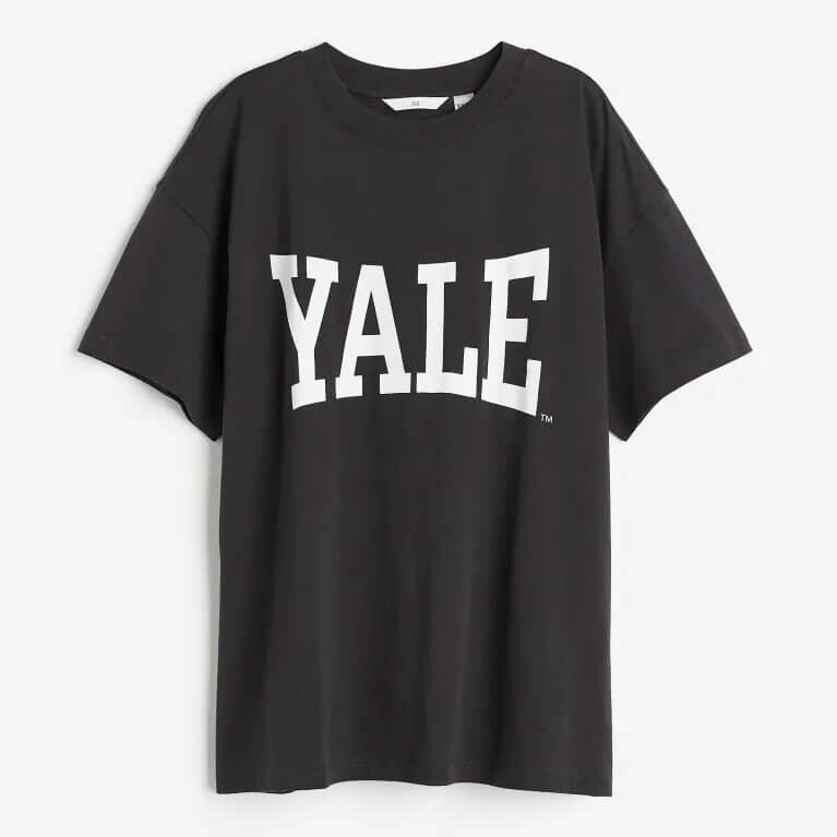 

Футболка H&M Oversized Printed T-Shirt, черный
