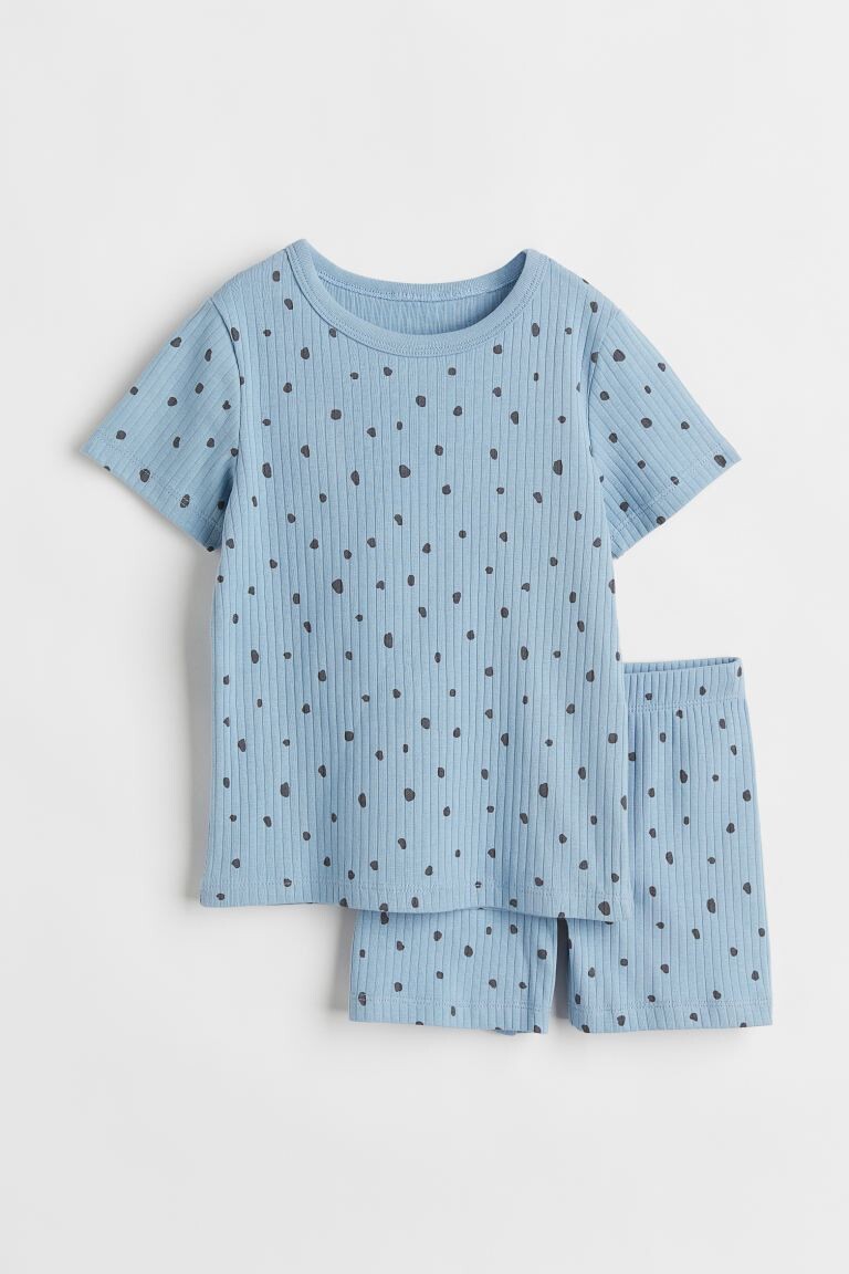 

Хлопковая пижама в полоску с футболкой и шортами H&M