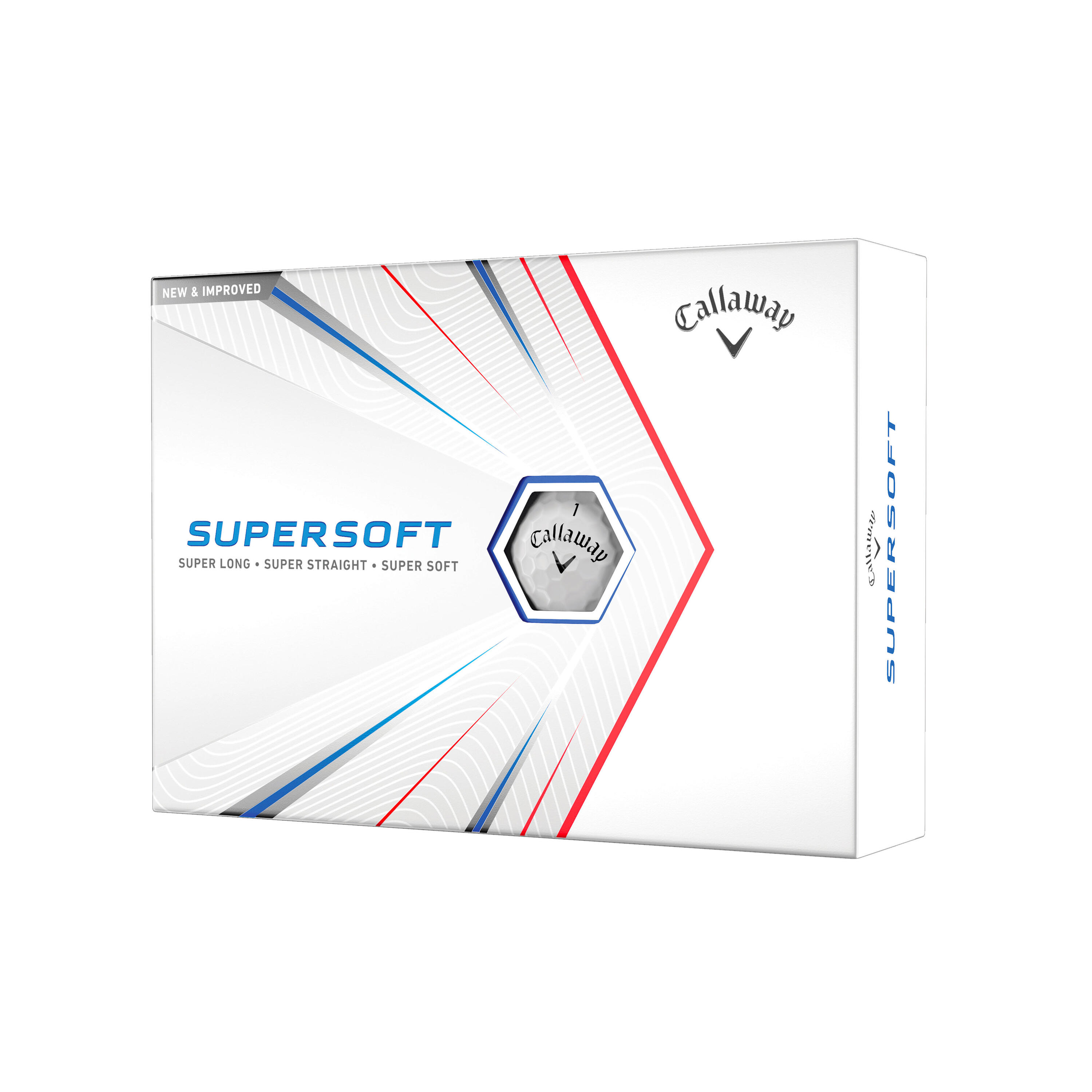 гольф мяч led подсветка Мячи для гольфа Supersoft 12 штук белые CALLAWAY, белый