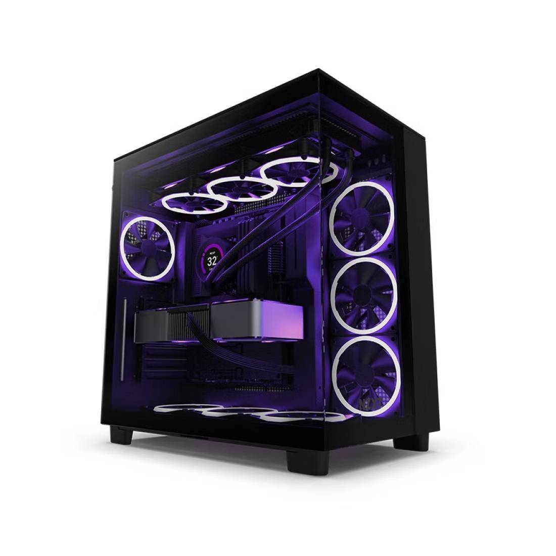 Корпус NZXT H9 Flow, ATX/Micro-ATX, Mid Tower, черный - фото