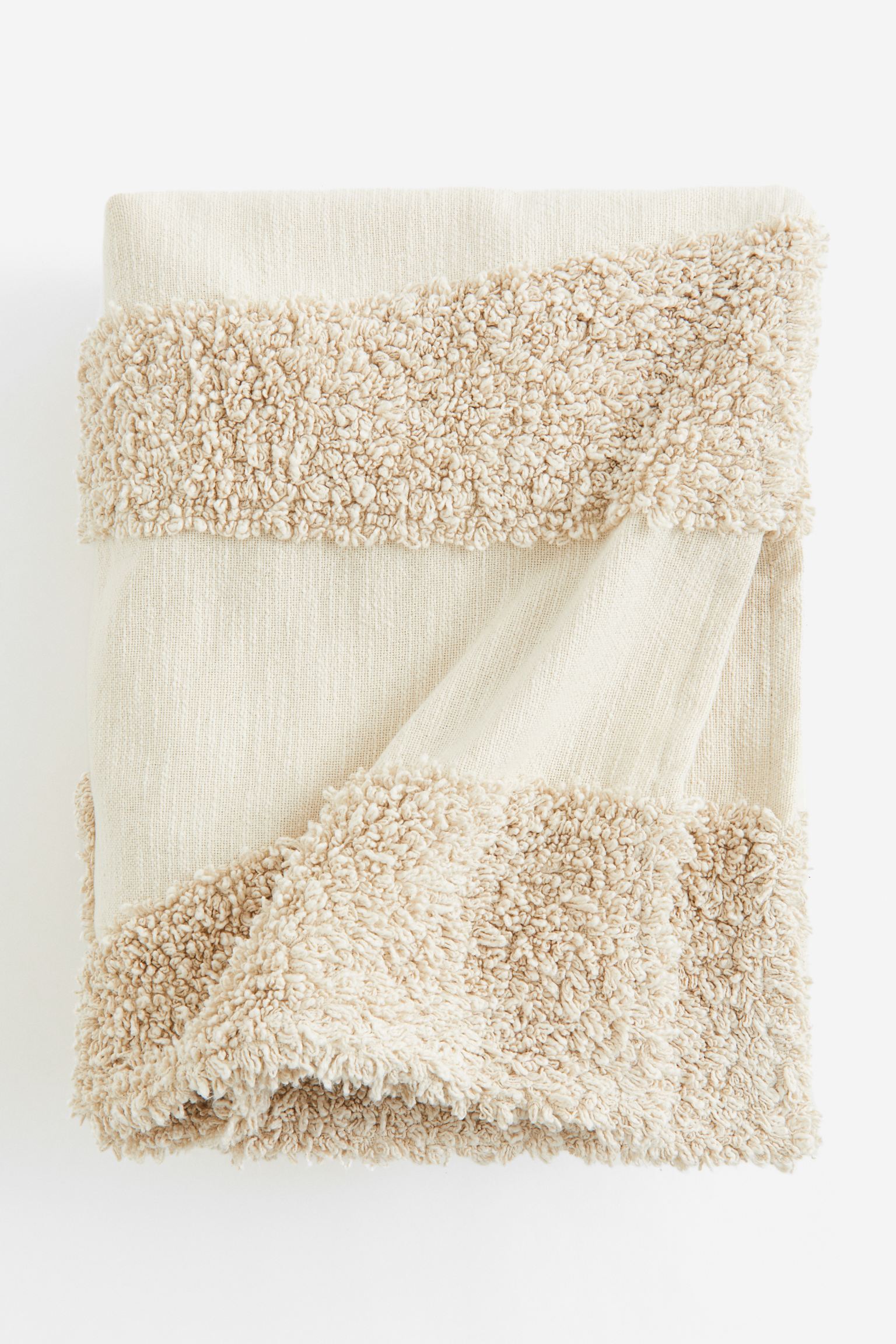 Покрывало H&M Home Tufted Cotton, кремовый/светло-бежевый фотографии