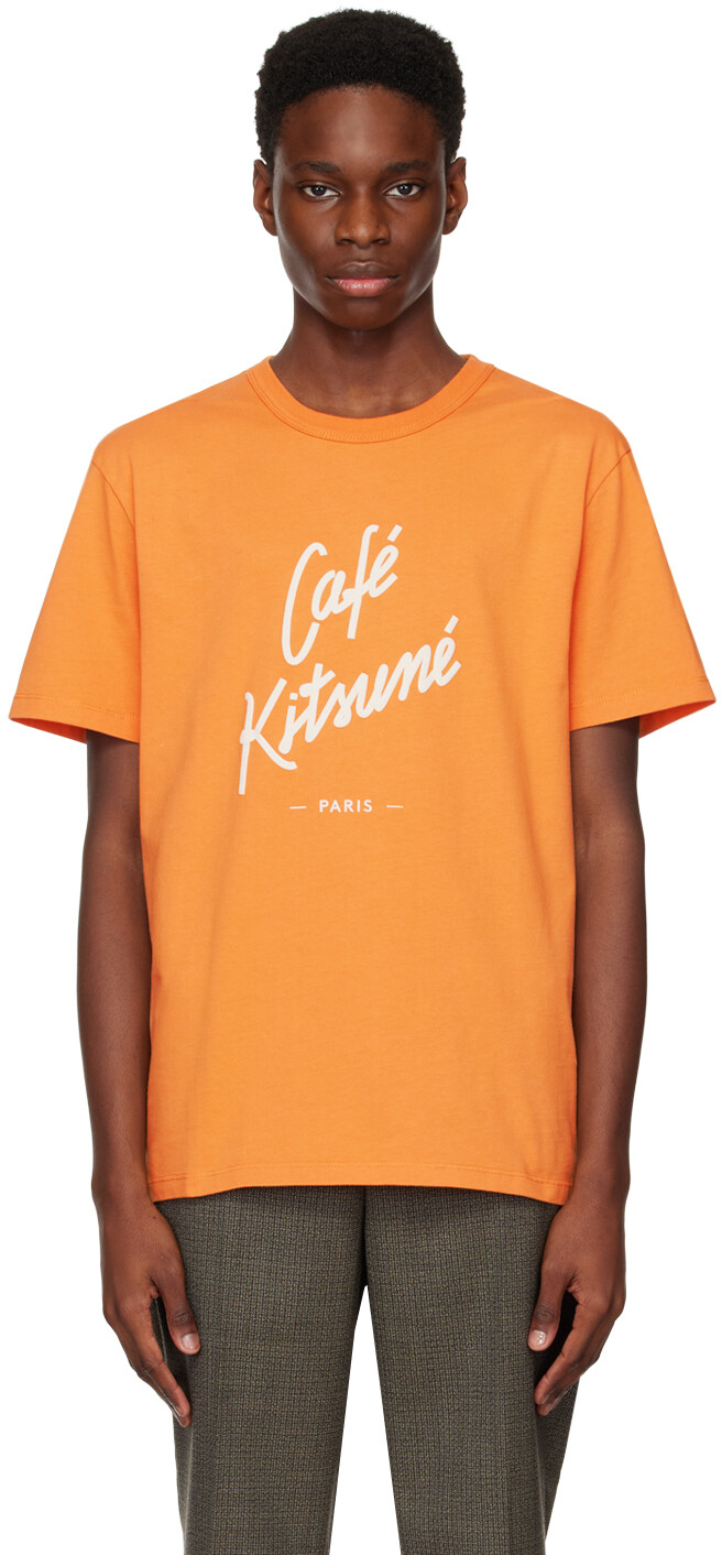 

Оранжевая футболка 'Café Kitsuné' Maison Kitsuné