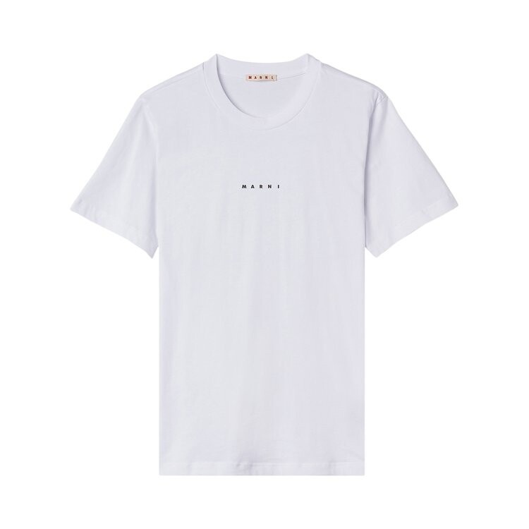 

Футболка Marni Organic Cotton Jersey Logo T-Shirt 'Lily White', белый