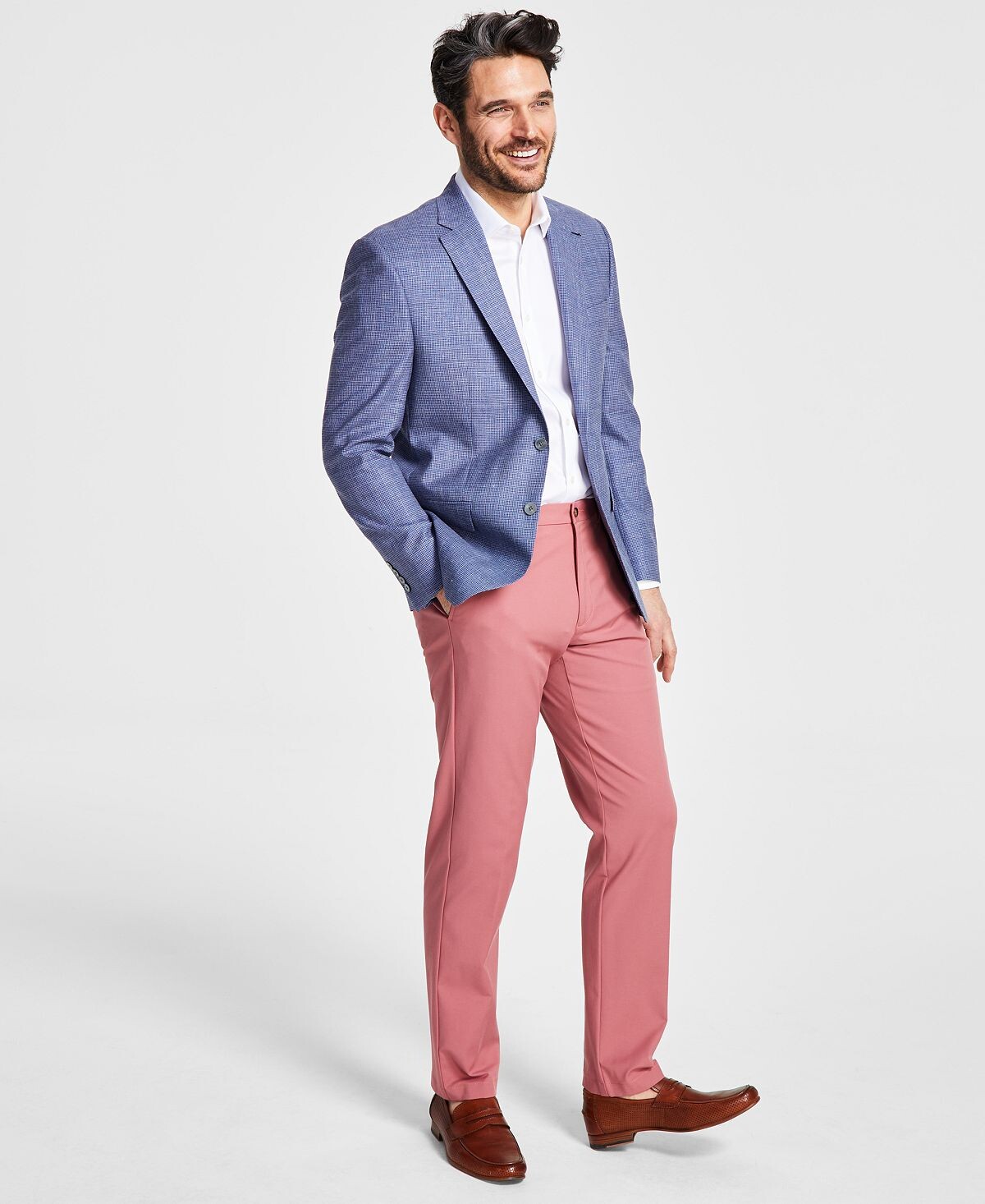 

Мужской шерстяной блейзер в классическую клетку ultraflex stretch check Lauren Ralph Lauren, синий