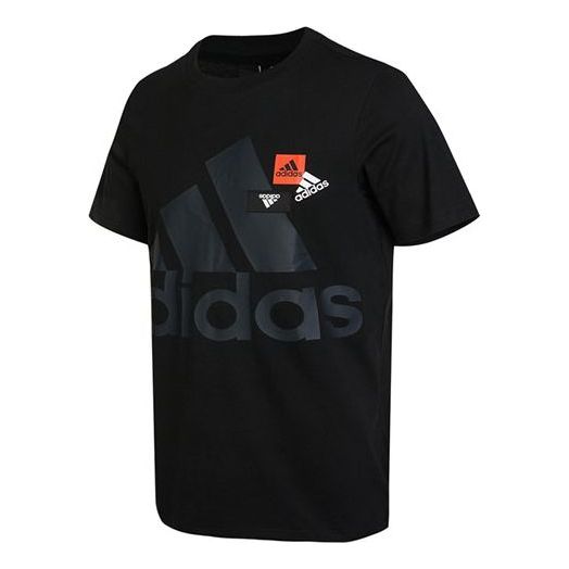 Футболка Men's adidas Mh Bp3 Tee1 Alphabet Logo Printing Round Neck Short Sleeve Black T-Shirt, черный