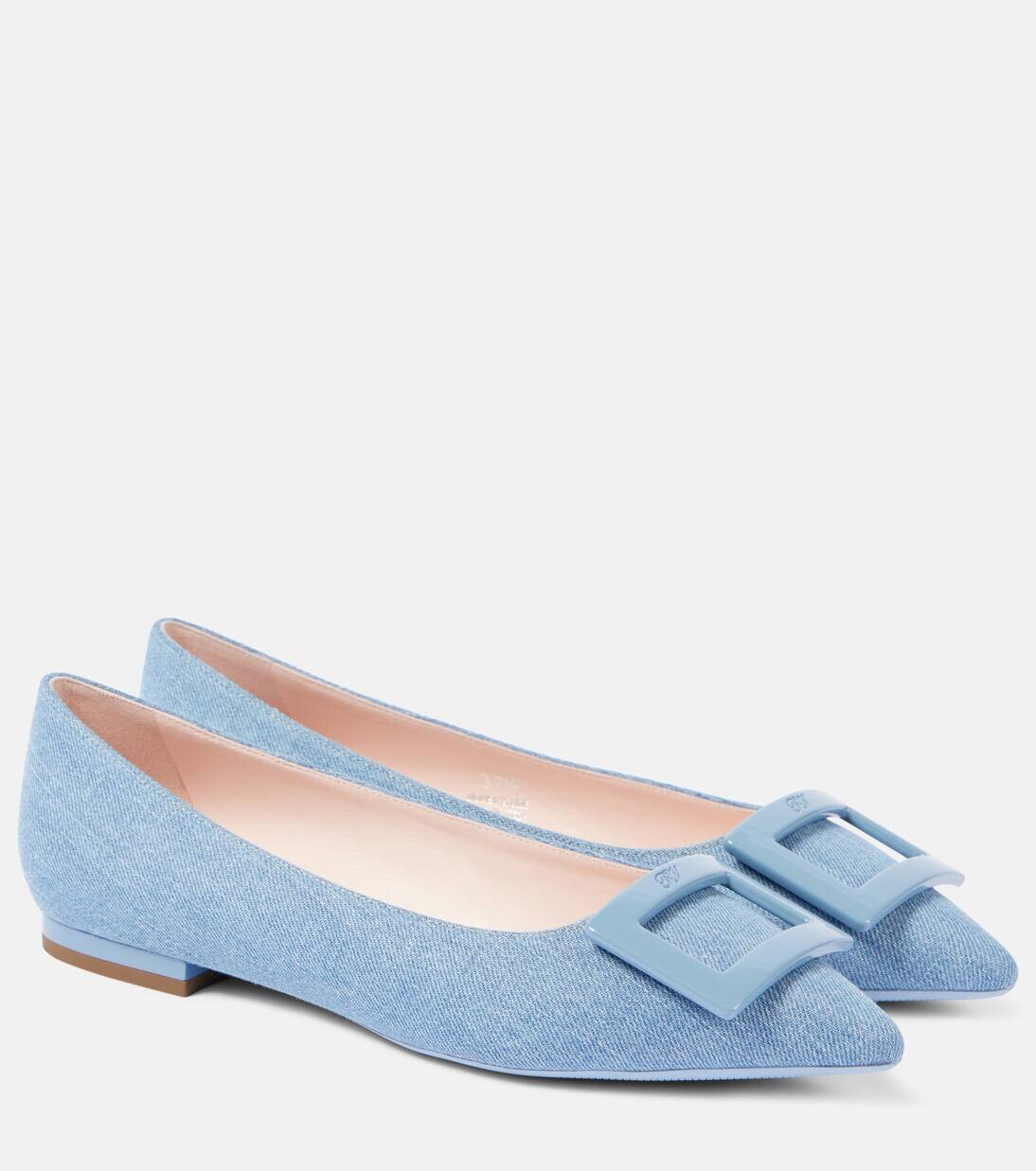 

Джинсовые балетки Gommettine Ball Roger Vivier, цвет jeans chiaro
