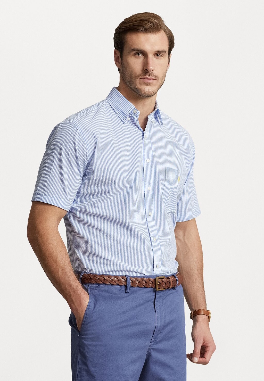 

Рубашка РУБАШКА ИЗ СИРСАКЕРА В ПОЛОСКУ Polo Ralph Lauren Big & Tall, синий/белый