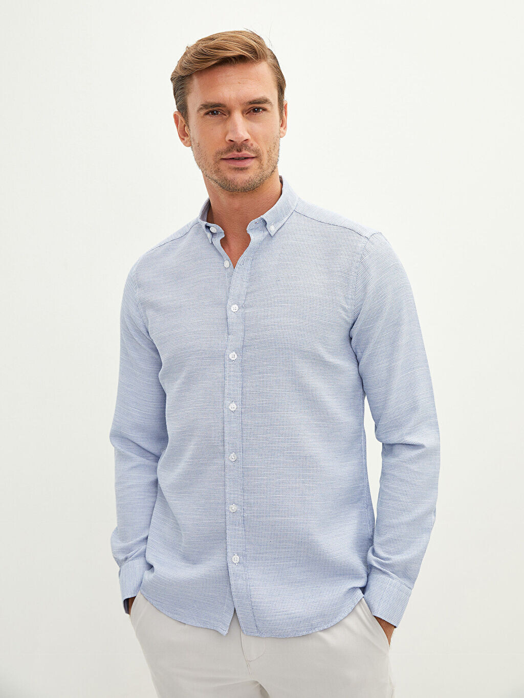 

Мужская рубашка Slim Fit с длинным рукавом LCWAIKIKI Classic