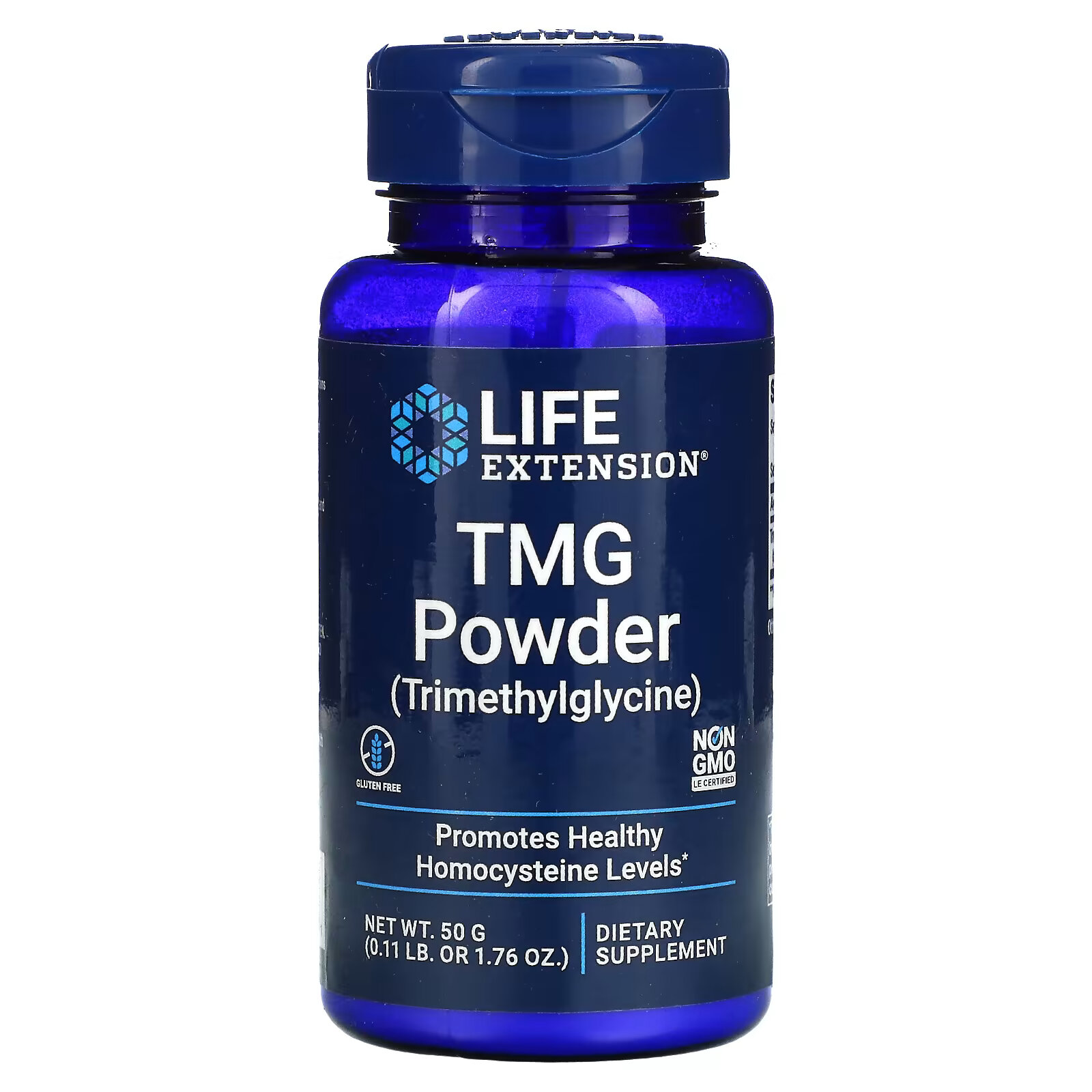 Life Extension, TMG порошок (триметилглицин), 50 г (1,76 унции) life extension буферный порошок с витамином c 454 г